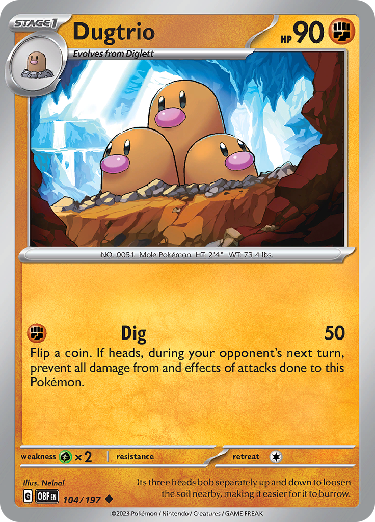 Dugtrio (104/197) [Scarlet & Violet: Obsidian Flames] | Good Games Adelaide SA