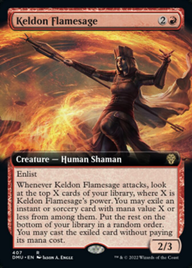 Keldon Flamesage (Extended Art) [Dominaria United] | Good Games Adelaide SA