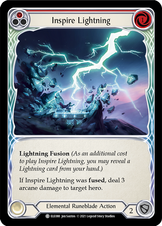 Inspire Lightning (Red) [ELE088] (Tales of Aria)  1st Edition Rainbow Foil | Good Games Adelaide SA