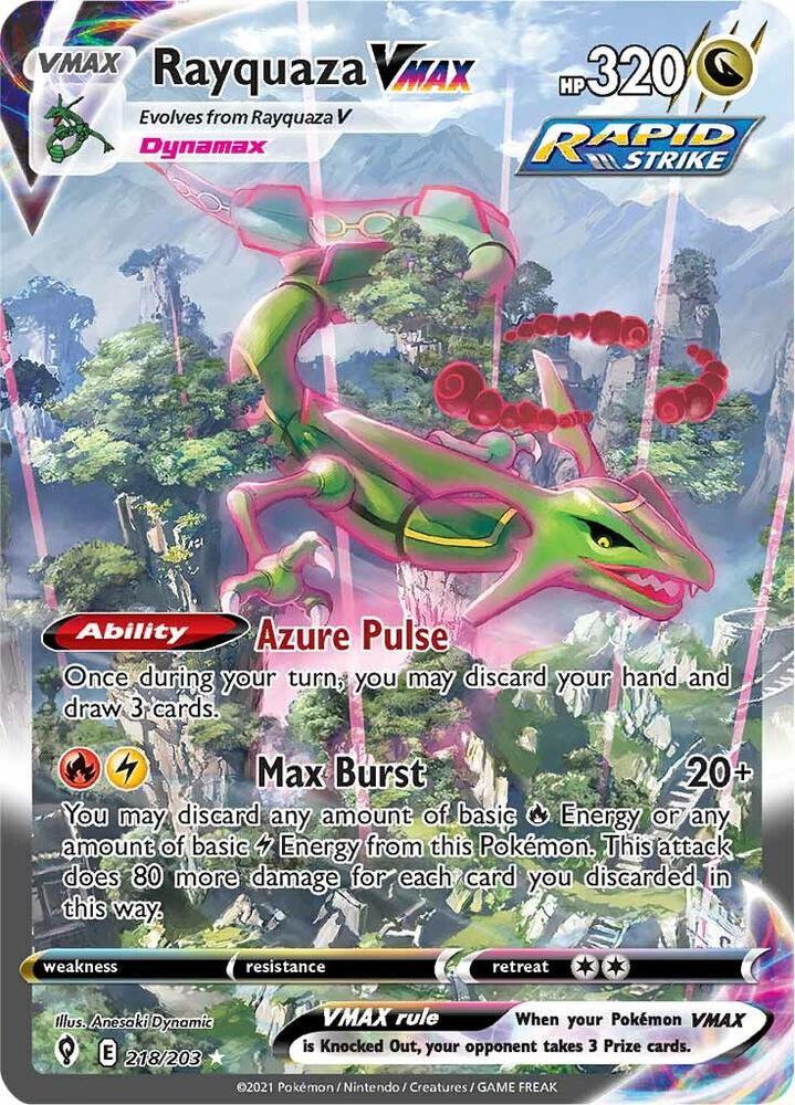 Rayquaza VMAX Alternate Art Secret 218/203 (SWSH07: Evolving Skies)  - Holofoil | Good Games Adelaide SA