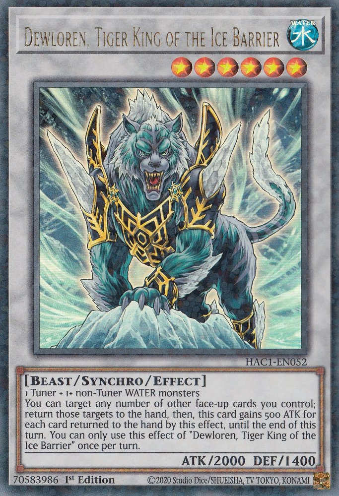 Dewloren, Tiger King of the Ice Barrier (Duel Terminal) [HAC1-EN052] Parallel Rare | Good Games Adelaide SA