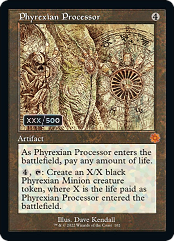 Phyrexian Processor (Retro Schematic) (Serial Numbered) [The Brothers' War Retro Artifacts] | Good Games Adelaide SA