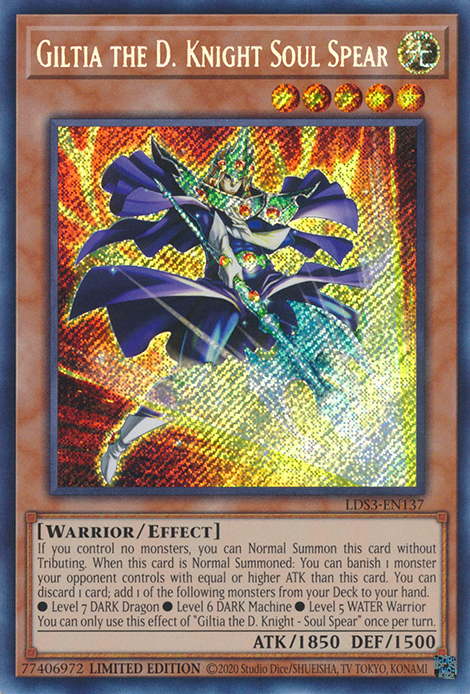 Giltia the D. Knight Soul Spear [LDS3-EN137] Secret Rare | Good Games Adelaide SA