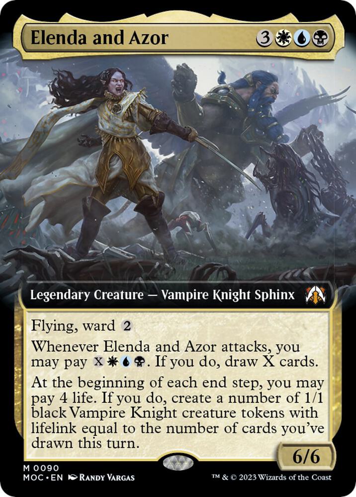 Elenda and Azor 90 (Commander: March of the Machine)  - Extended Art Foil | Good Games Adelaide SA
