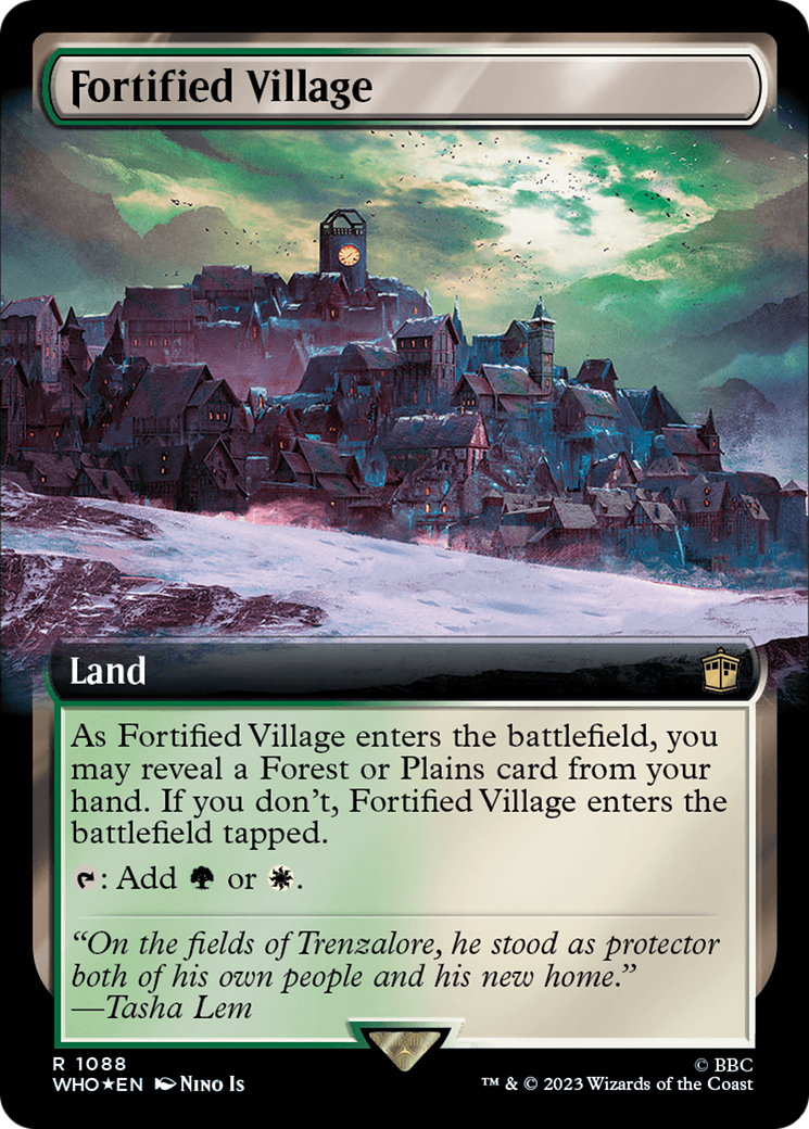 Fortified Village (Extended Art) (Surge Foil) [Doctor Who] | Good Games Adelaide SA