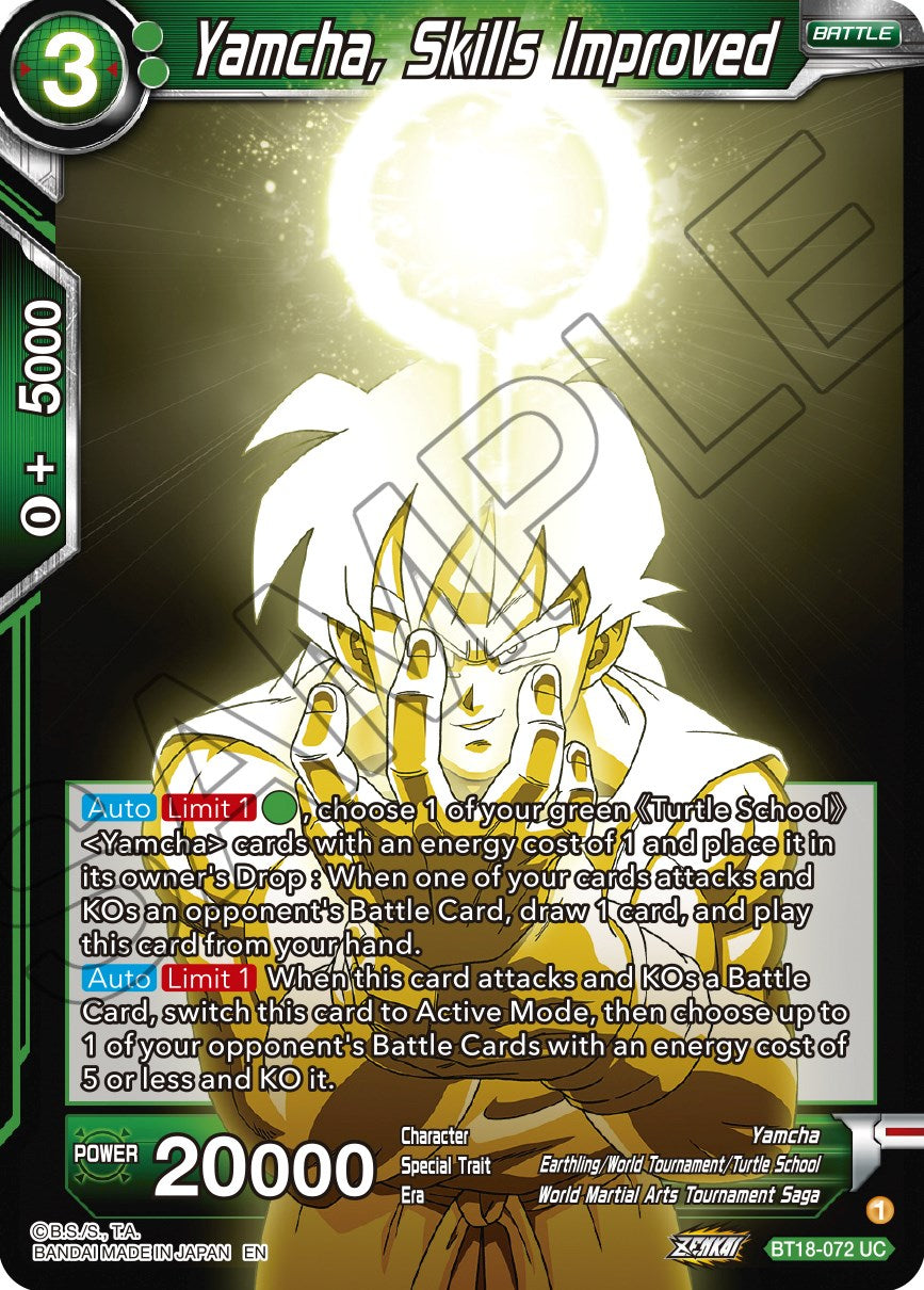 Yamcha, Skills Improved (BT18-072) [Dawn of the Z-Legends] | Good Games Adelaide SA