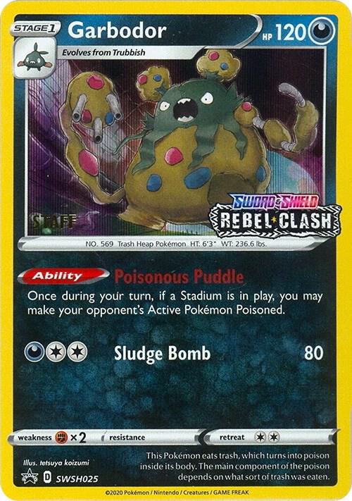 Garbodor Prerelease Staff SWSH025 (SWSH: Sword & Shield Promo Cards)  - Holofoil | Good Games Adelaide SA