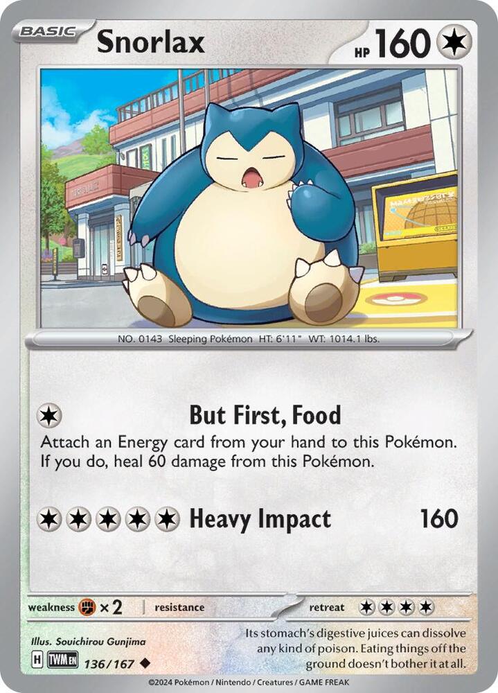 Snorlax 136/167 (SV06: Twilight Masquerade)  | Good Games Adelaide SA