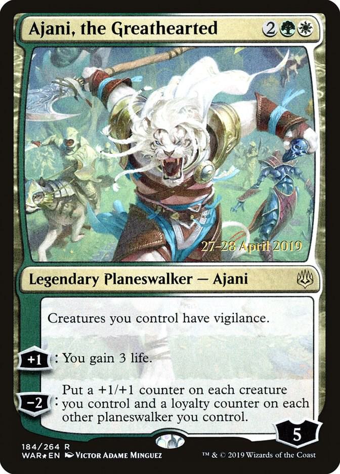 Ajani the Greathearted 184 (Prerelease Cards)  - Foil | Good Games Adelaide SA