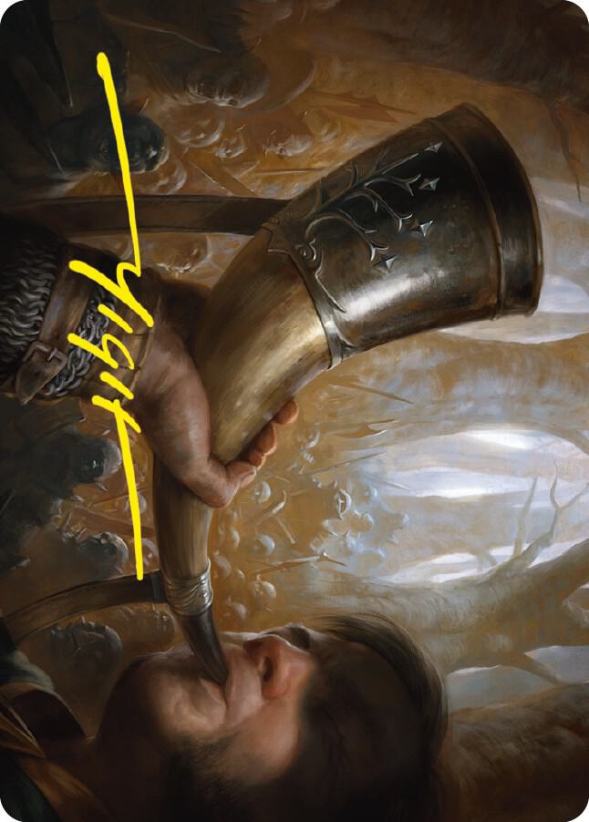 Horn of Gondor Art Card Gold Stamped Signature 29 (Art Series: Universes Beyond: The Lord of the Rings: Tales of Middle-earth)  | Good Games Adelaide SA