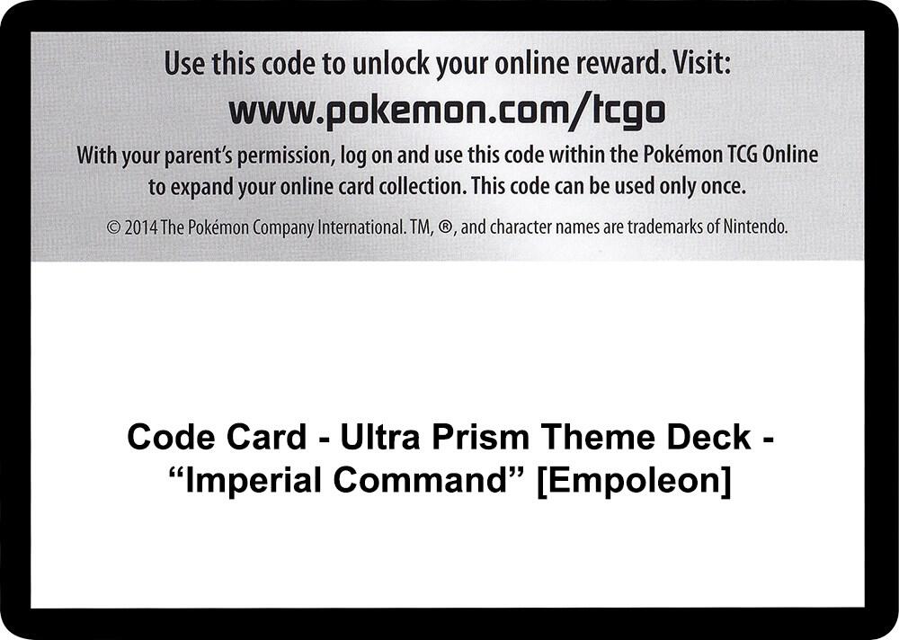 Code Card Ultra Prism Theme Deck Imperial Command Empoleon  (SM - Ultra Prism)  | Good Games Adelaide SA
