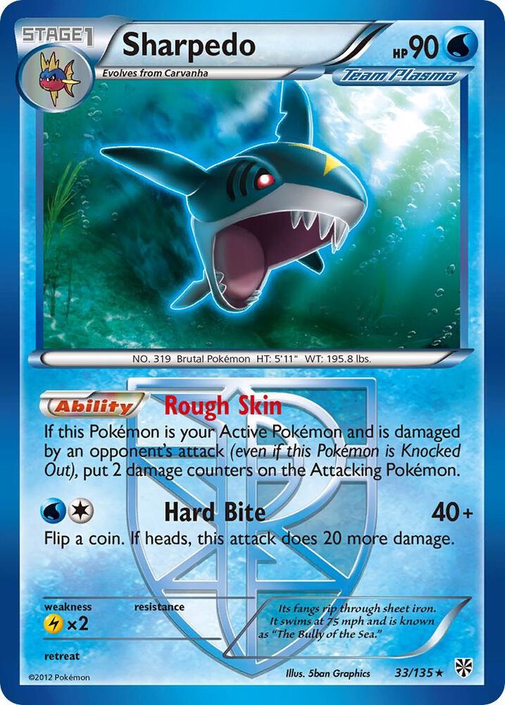 Sharpedo Team Plasma 33/135 (Plasma Storm)  | Good Games Adelaide SA