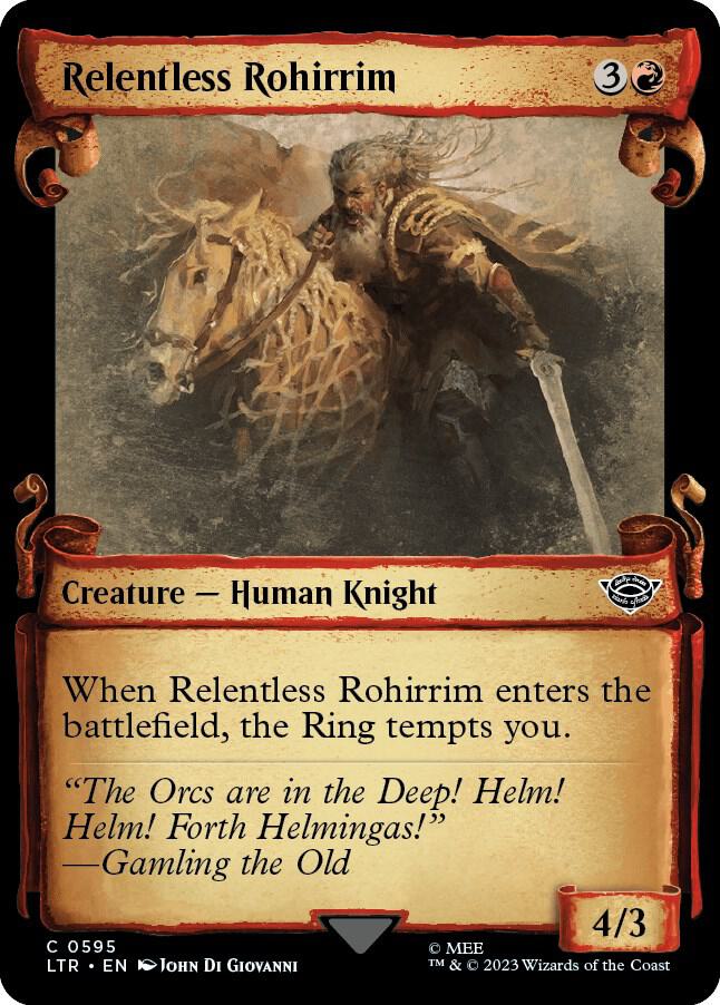 Relentless Rohirrim 595 (Universes Beyond: The Lord of the Rings: Tales of Middle-earth)  - Showcase Scroll | Good Games Adelaide SA