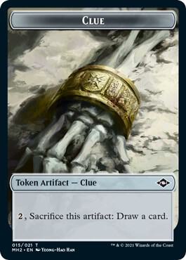 Clue 015 Beast Double Sided Token 15 // 9 (Modern Horizons 2)  - Foil | Good Games Adelaide SA