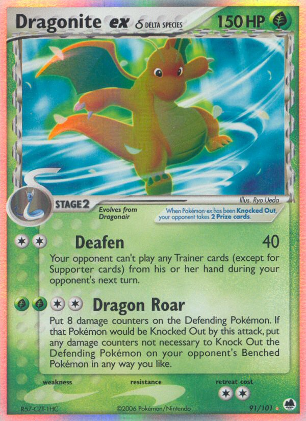 Dragonite ex (91/101) (Delta Species) [EX: Dragon Frontiers] | Good Games Adelaide SA