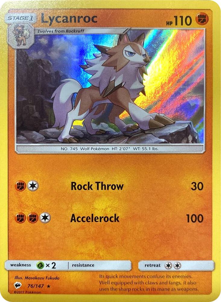 Lycanroc Web Holo 076/147 (Miscellaneous Cards & Products)  - Holofoil | Good Games Adelaide SA