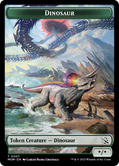 Warrior // Dinosaur Double-Sided Token [March of the Machine Tokens] | Good Games Adelaide SA