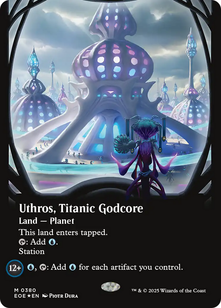 Uthros, Titanic Godcore (Borderless) (Galaxy Foil) [Edge of Eternities] | Good Games Adelaide SA