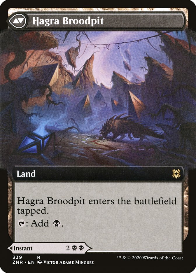 Hagra Mauling // Hagra Broodpit (Extended Art) [Zendikar Rising] | Good Games Adelaide SA