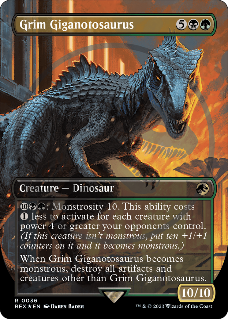Grim Giganotosaurus Emblem (Borderless) [Jurassic World Collection Tokens] | Good Games Adelaide SA