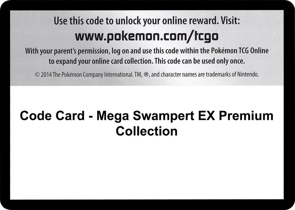 Code Card Mega Swampert EX Premium Collection  (XY - BREAKthrough)  | Good Games Adelaide SA
