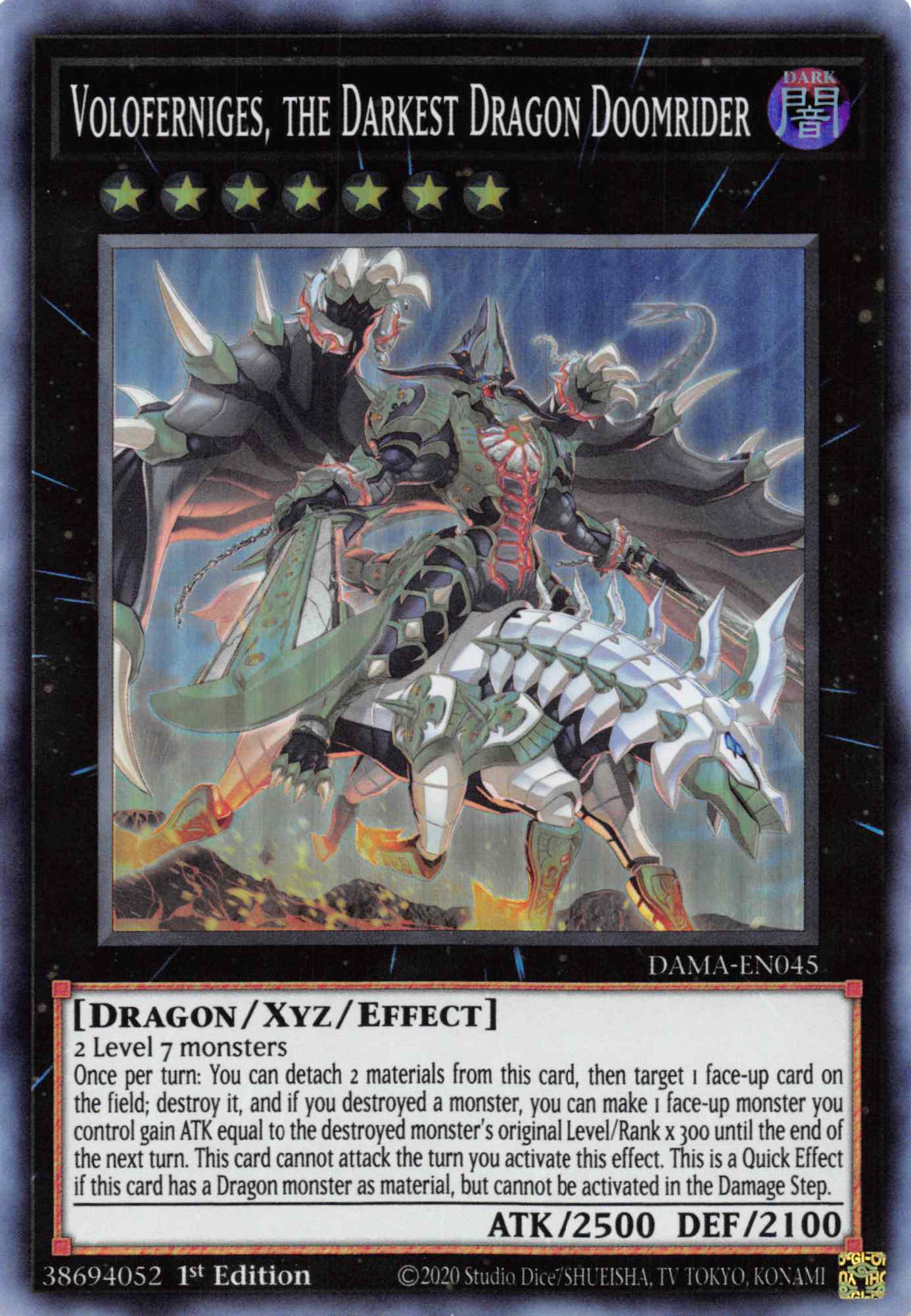 Voloferniges, the Darkest Dragon Doomrider [DAMA-EN045] Super Rare | Good Games Adelaide SA