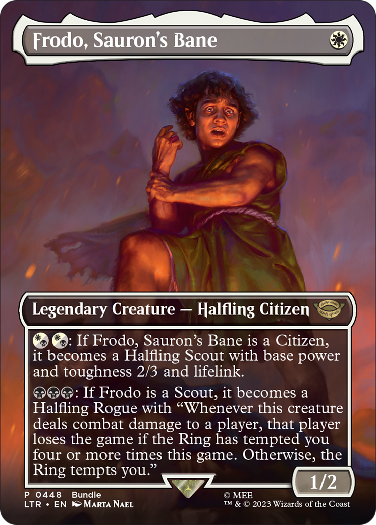 Frodo, Sauron's Bane (Borderless Alternate Art) [The Lord of the Rings: Tales of Middle-Earth] | Good Games Adelaide SA