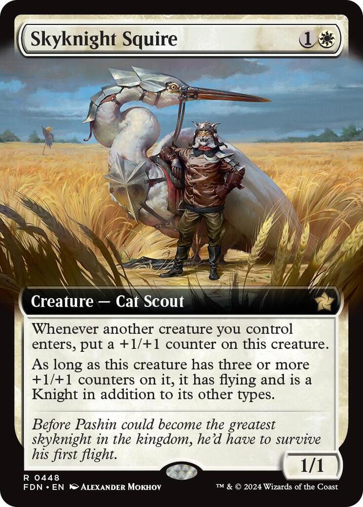 Skyknight Squire Extended Art 448 (Foundations)  - Extended Art | Good Games Adelaide SA