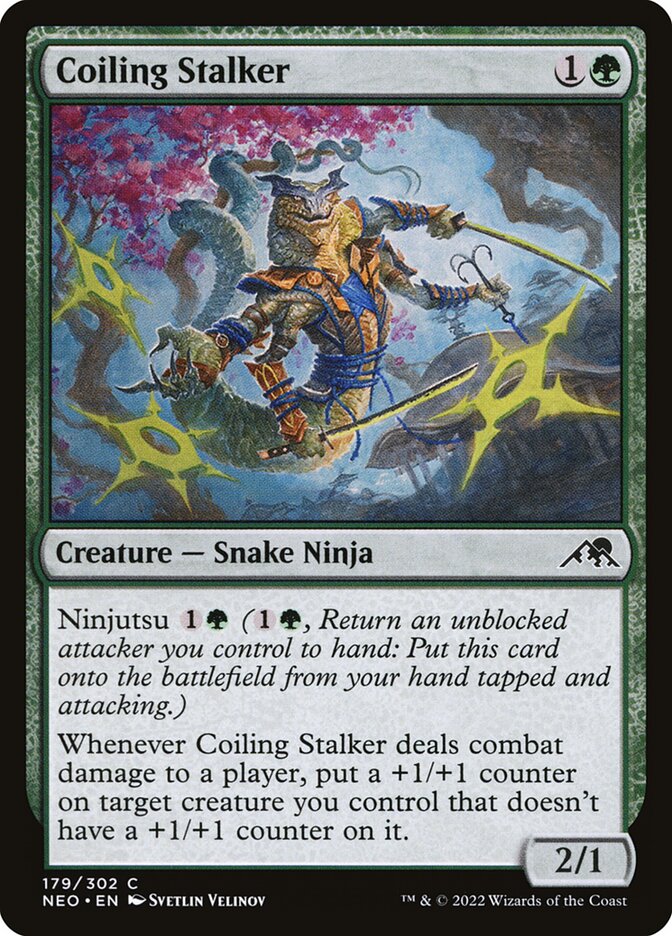 Coiling Stalker 179 (Kamigawa: Neon Dynasty)  - Foil | Good Games Adelaide SA