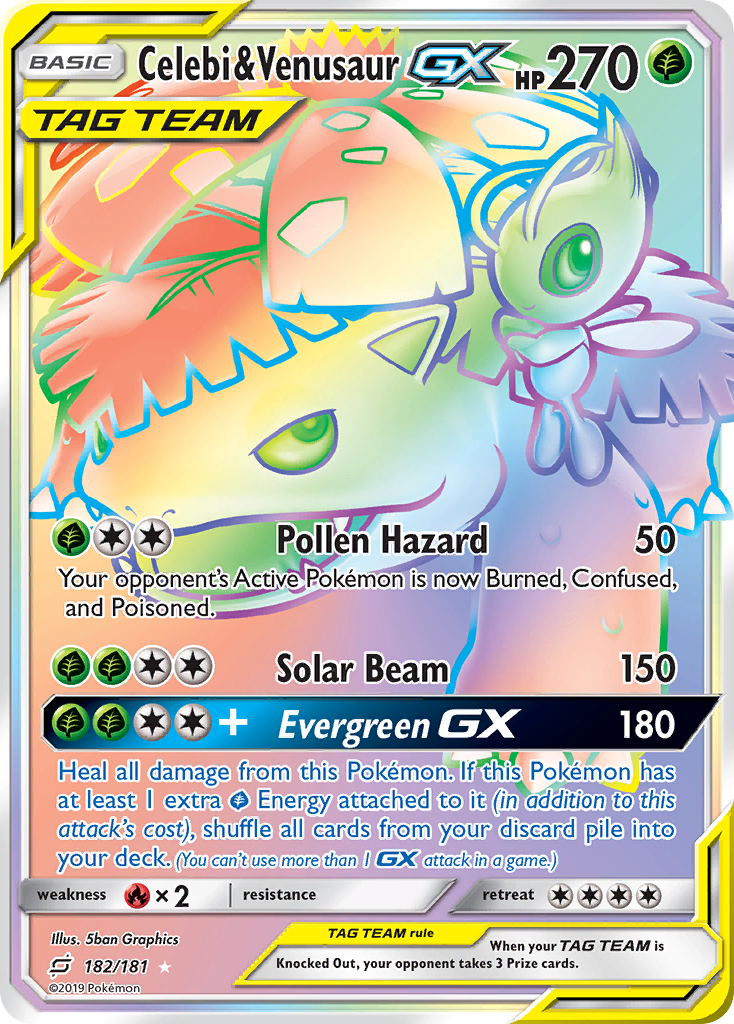 Celebi & Venusaur GX (182/181) [Sun & Moon: Team Up] | Good Games Adelaide SA