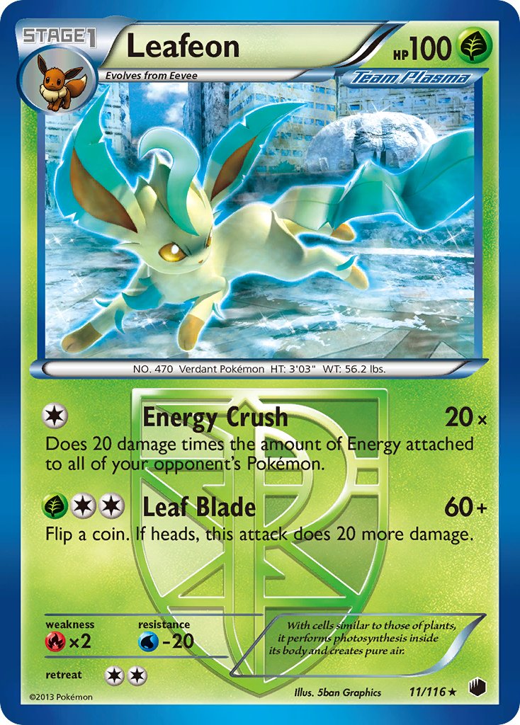 Leafeon (11/116) (Theme Deck Exclusive) [Black & White: Plasma Freeze] | Good Games Adelaide SA