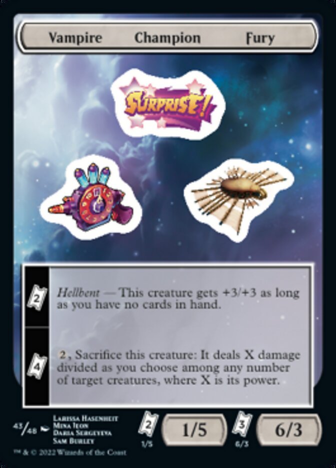 Vampire Champion Fury [Unfinity Stickers] | Good Games Adelaide SA