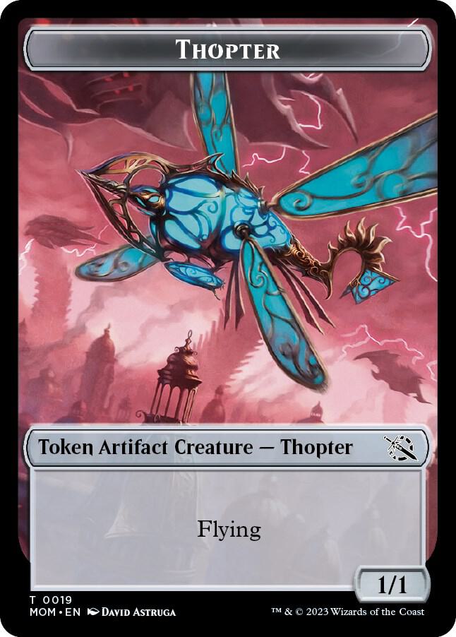Thopter Spirit 0014 Double Sided Token 19 // 14 (March of the Machine)  - Foil | Good Games Adelaide SA