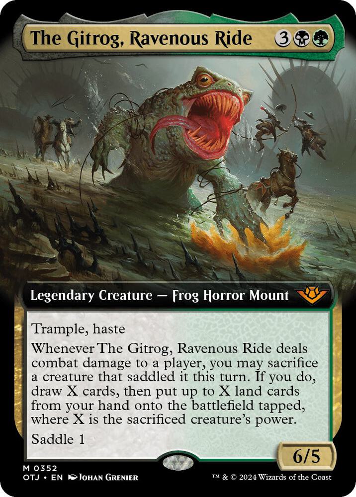 The Gitrog, Ravenous Ride 352/286 (Outlaws of Thunder Junction)  - Extended Art Foil | Good Games Adelaide SA