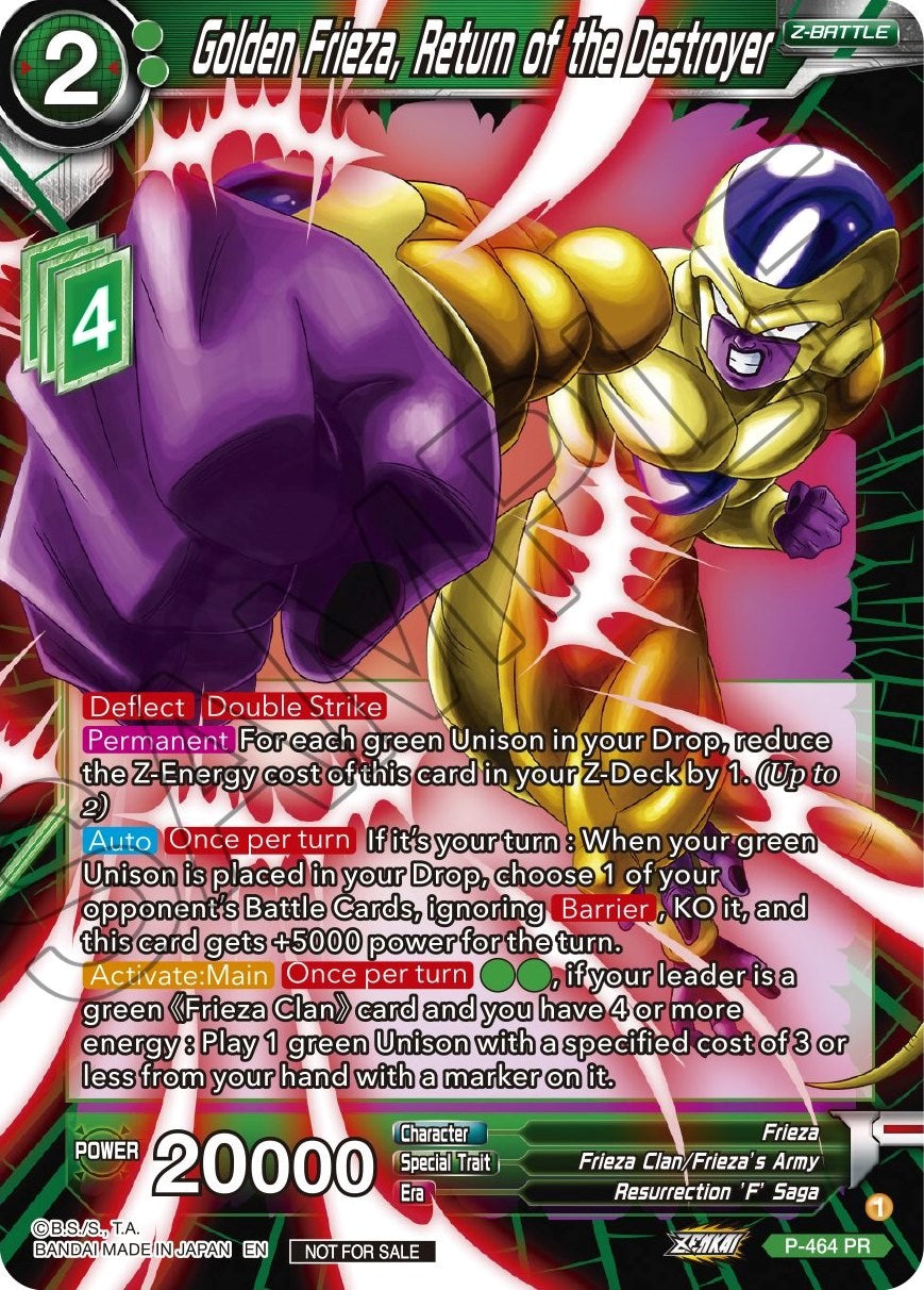 Golden Frieza, Return of the Destroyer (Z03 Dash Pack) (P-464) [Promotion Cards] | Good Games Adelaide SA
