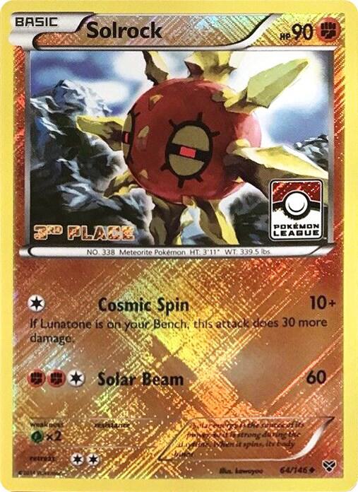 Solrock 64 146 Pokemon League 3rd Place 064/146 (League & Championship Cards)  - Reverse Holofoil | Good Games Adelaide SA