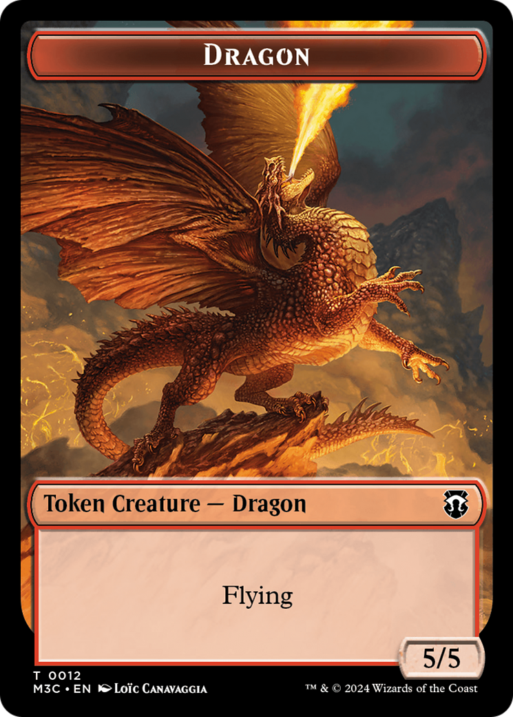 Dragon // Copy Double-Sided Token [Modern Horizons 3 Commander Tokens] | Good Games Adelaide SA