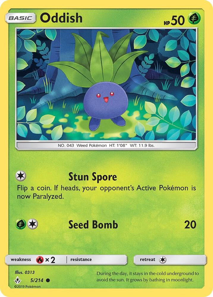 Oddish 5/214 (SM - Unbroken Bonds)  | Good Games Adelaide SA