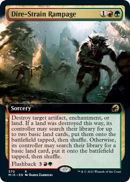 Dire Strain Rampage Extended Art 370 (Innistrad: Midnight Hunt)  | Good Games Adelaide SA