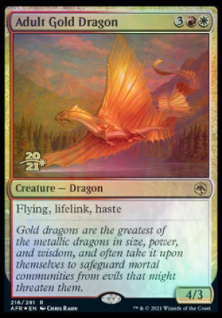 Adult Gold Dragon [Dungeons & Dragons: Adventures in the Forgotten Realms Prerelease Promos] | Good Games Adelaide SA