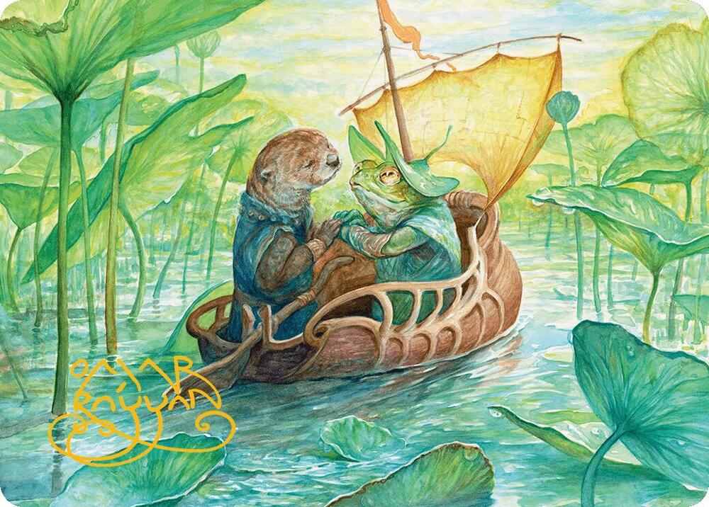 Run Away Together Art Card Gold Stamped Signature 11 (Art Series: Bloomburrow)  | Good Games Adelaide SA