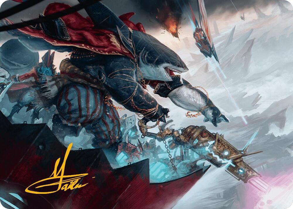 Captain Howler Sea Scourge Art Card 16 54 Gold Stamped Signature 16 (Art Series: Aetherdrift)  | Good Games Adelaide SA