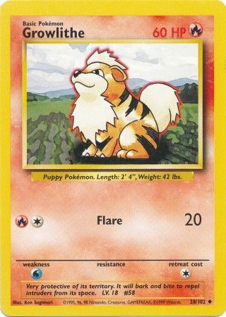 Growlithe (28/102) [Base Set Unlimited] | Good Games Adelaide SA