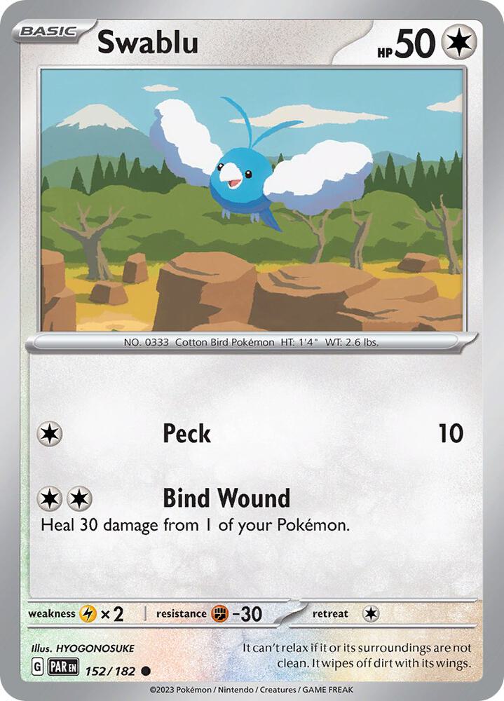 Swablu 152 182 152/182 (SV04: Paradox Rift)  - Reverse Holofoil | Good Games Adelaide SA