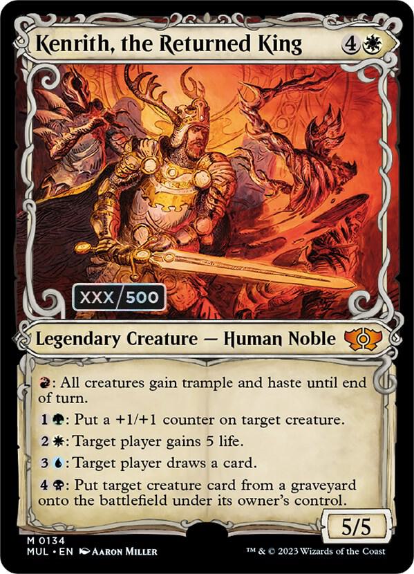 Kenrith, the Returned King Serialized 134 (March of the Machine: Multiverse Legends)  - Double Rainbow Foil | Good Games Adelaide SA
