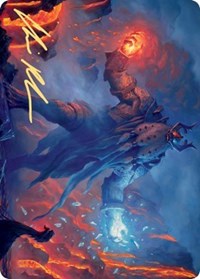 Aegar, the Freezing Flame (Gold-Stamped Signature) [Kaldheim: Art Series] | Good Games Adelaide SA