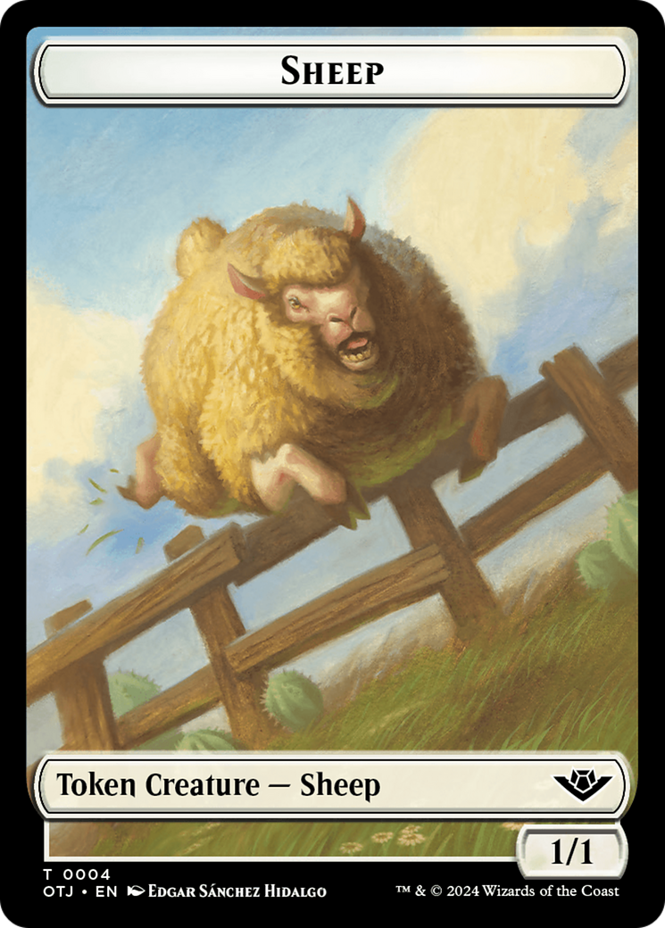 Treasure // Sheep Double-Sided Token [Outlaws of Thunder Junction Tokens] | Good Games Adelaide SA