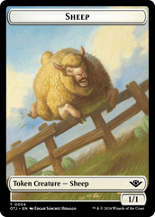 Mercenary // Sheep Double-Sided Token [Outlaws of Thunder Junction Tokens] | Good Games Adelaide SA