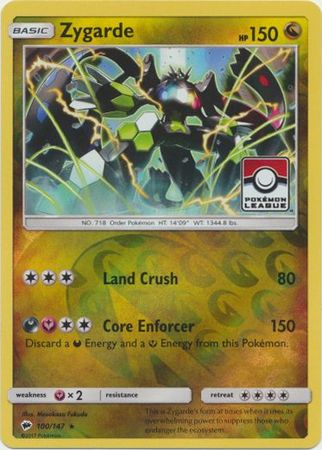 Zygarde (100/147) (League Promo) [Sun & Moon: Burning Shadows] | Good Games Adelaide SA