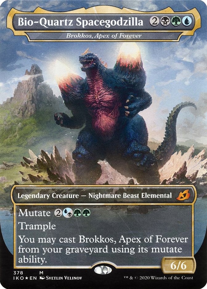 Bio-Quartz Spacegodzilla - Brokkos, Apex of Forever (Borderless) (Godzilla Series) [Ikoria: Lair of Behemoths] | Good Games Adelaide SA